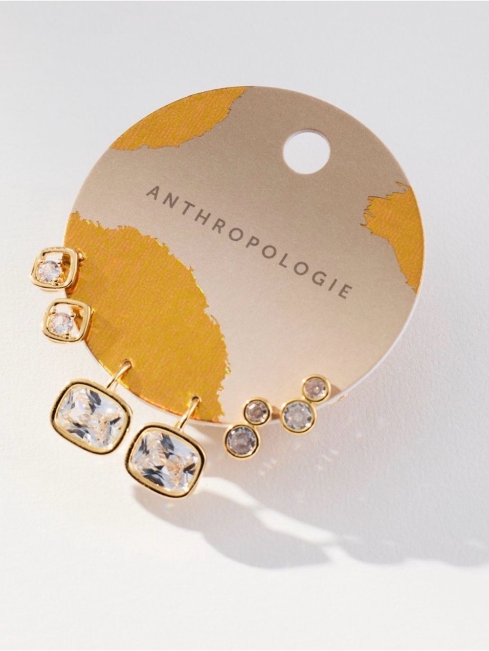 Anthropologie Crystal Earring Trio Set - Picture 2 of 5